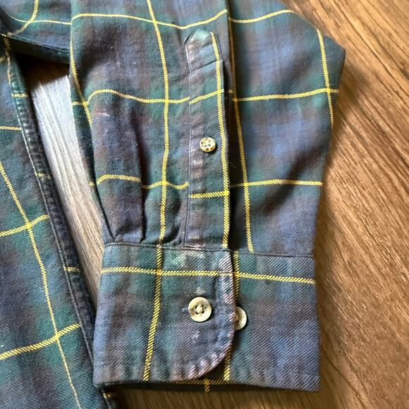 Lands’ End Viyella Cotton Wool Blend Tartan Shirt Large Tall - Picture 8 of 8